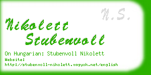 nikolett stubenvoll business card